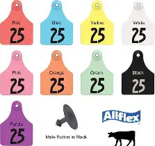 Allflex Tag Systems Large Two Piece Numbered Ear Tags 1-25