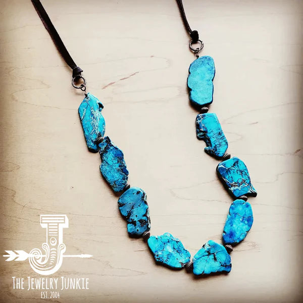 Chunky Blue Regalite Beaded Necklace