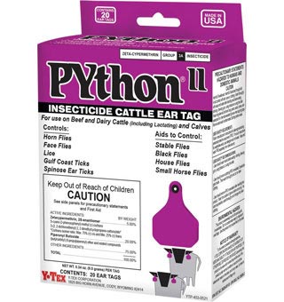 Python II Insecticide Cattle Ear Tag 20/ pkg