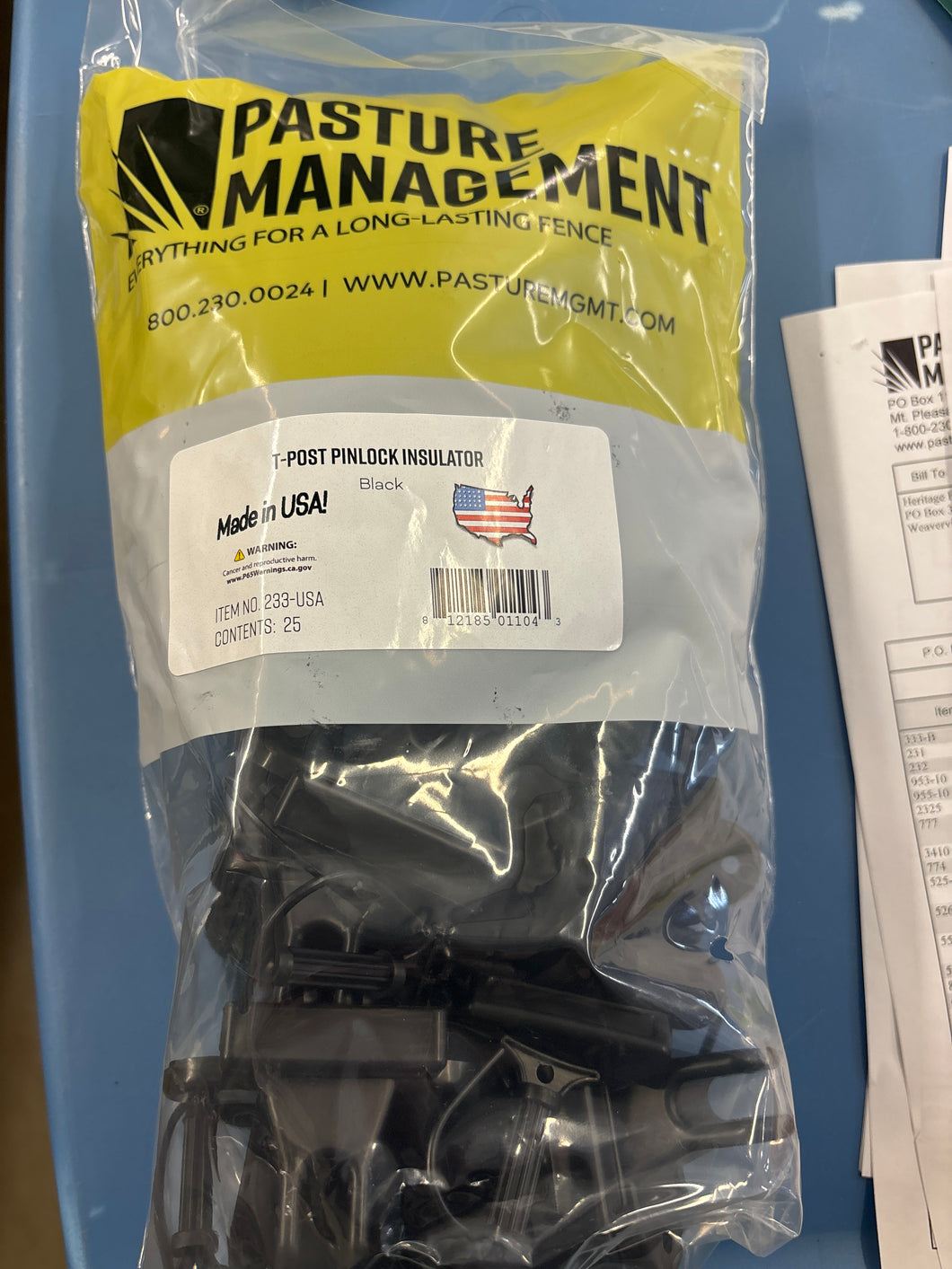 T-post pinlock insulator