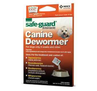 SAFE-GUARD® (fenbendazole) Canine Dewormer 1 G 3/PKG