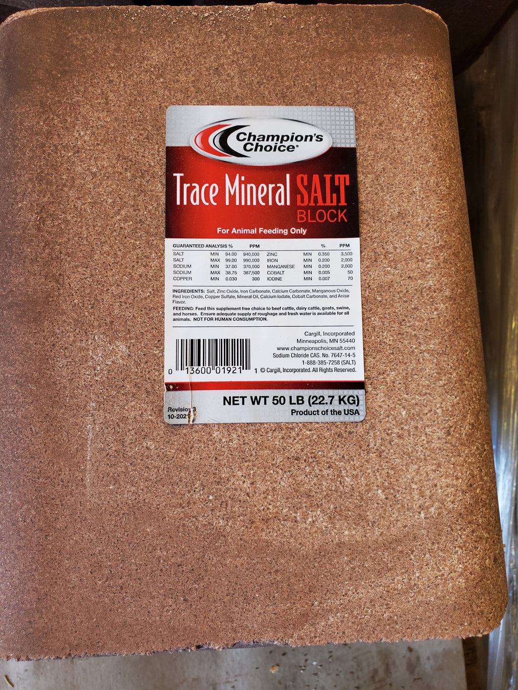 Trace Mineral Salt Block - 50 lb