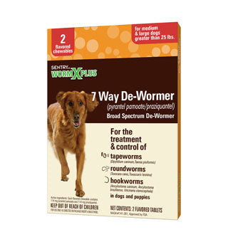 SENTRY® WORMX® PLUS 7-Way De-Wormer Tablets Large Dog 2 Pack