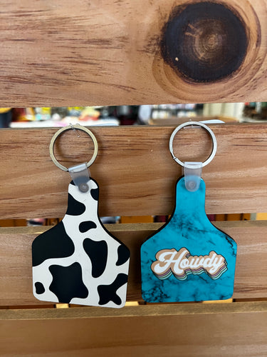 Cow Tag Shaped Keychains