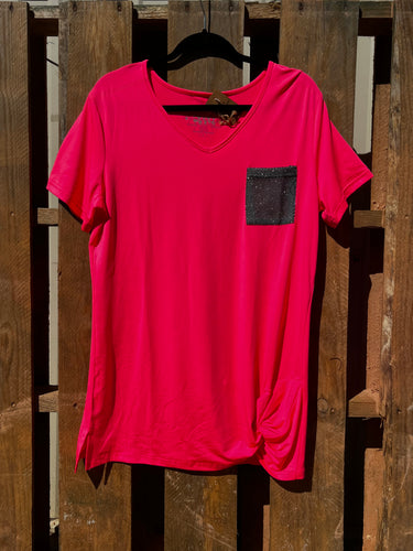 Blink Pocket Tee with Knot Detail