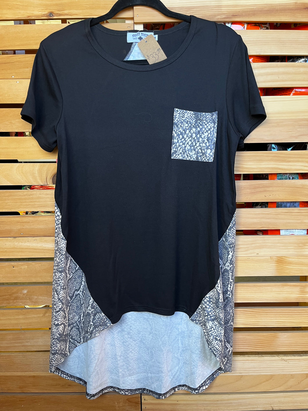 Black Jack Back Drop Shirt with Snakeskin Print