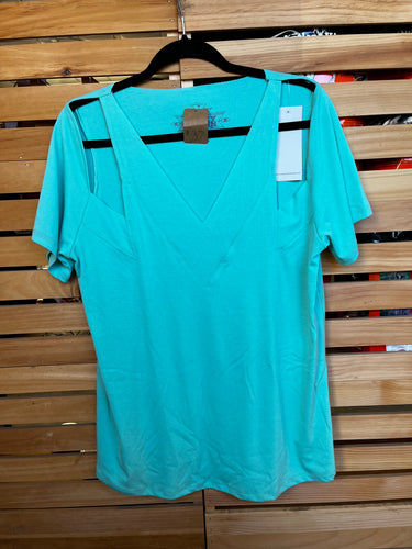 Turquoise Cut Out Tee