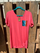 Coral Corral Serape Pocket Knot Top