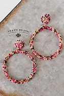 Crazy Train Pretty in Pink Beaded Hoops