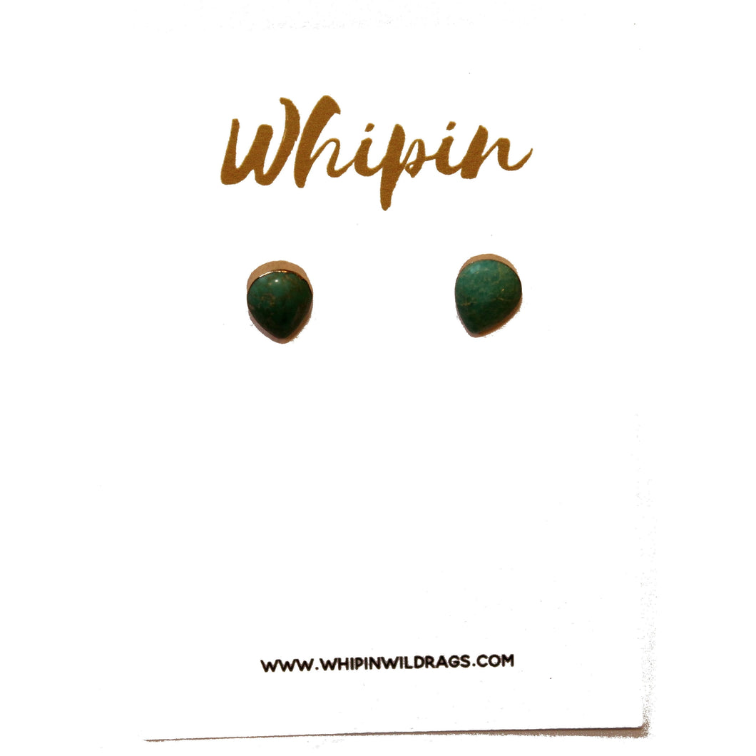 Whipin Round Turquoise Stud Earrings